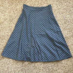 Loft Dusty Blue Eyelet Skirt Size 4